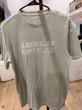 American Eagle Outfitters Sage Green Logo Tee